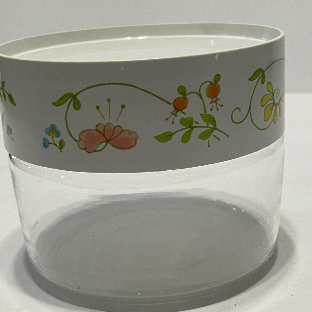Vtg Corningware PYREX Canisters Wildflower Clear See n Store USA Flower Storage - Picture 6 of 9